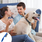 “Gants de toilettage bleu pour animaux — brosse pour enlever les poils de chat et de chien avec effet massage”