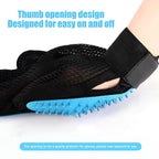 “Gants de toilettage bleu pour animaux — brosse pour enlever les poils de chat et de chien avec effet massage”